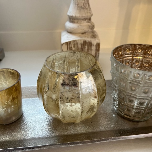 Pottery Barn 8 mercury glass votive holders - Picture 2 of 4